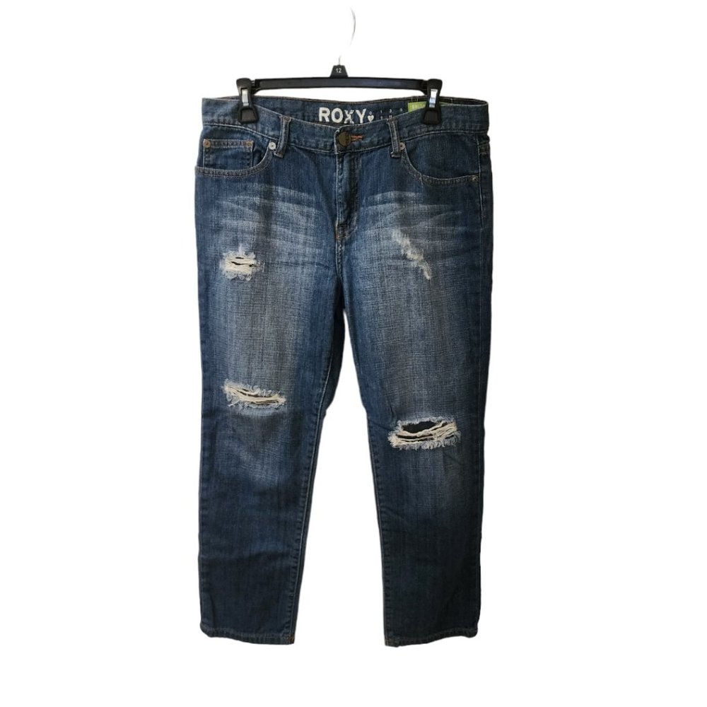 Roxy Bolsa Boyfriend Fit Distressed Jeans Size 7 Mid Rise